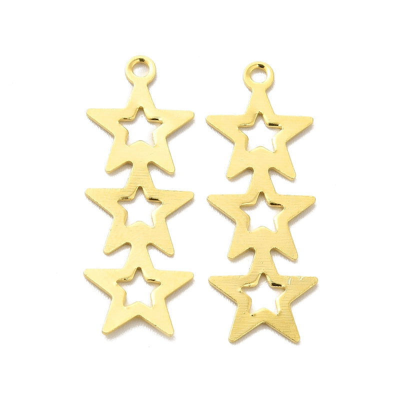 Connector, Stjärnor, guld, 1 st , (13141)