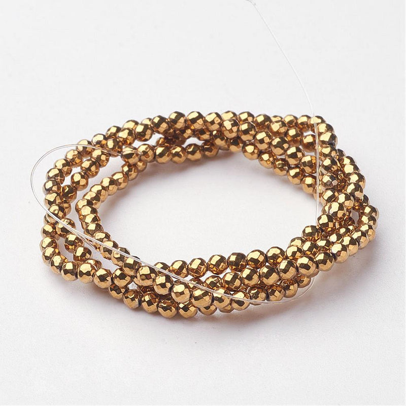 Hematit facetterad 2 mm, 1 sträng (13171)