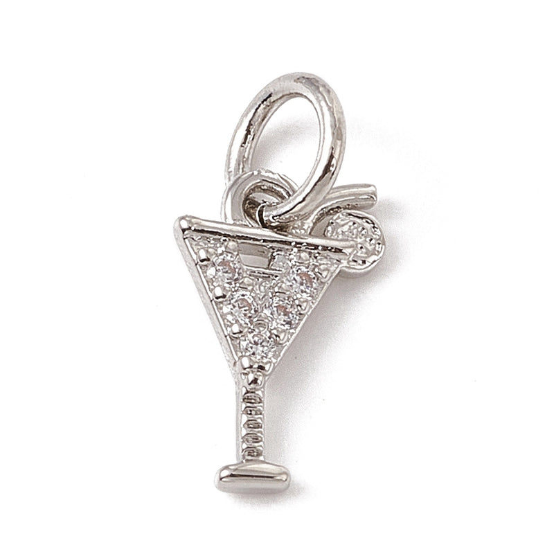 Cocktailglas med Cubic Zirconia,platinum,1st, 13230