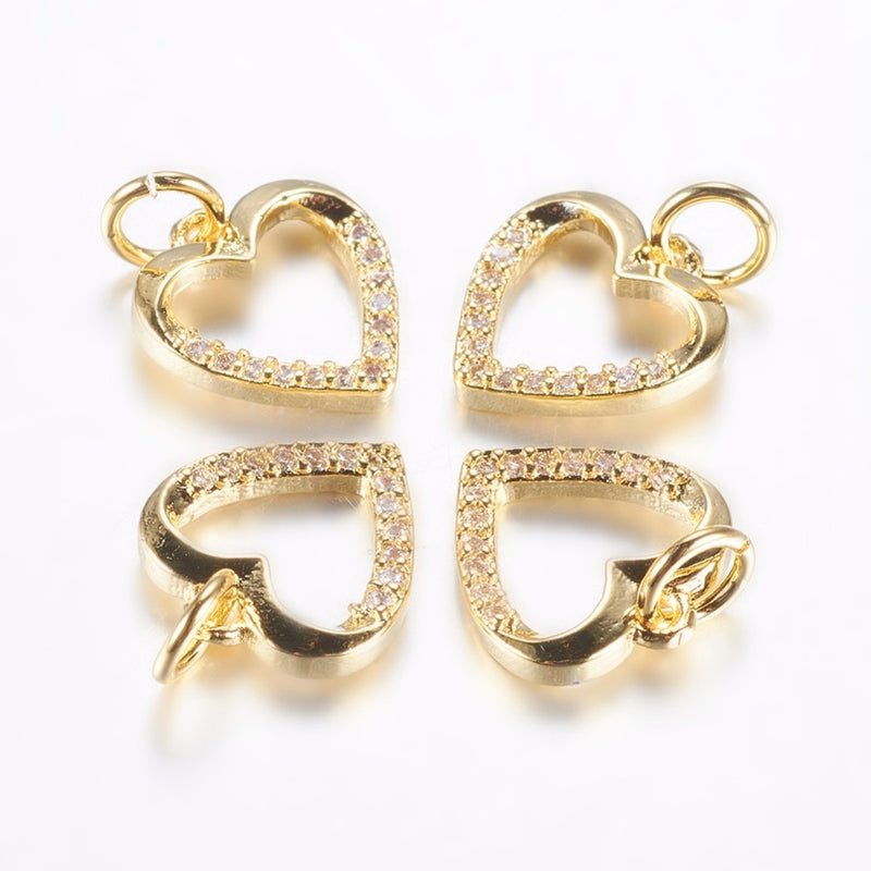 Hjärta,  Cubic Zirconia, guld, 1st, (13249)