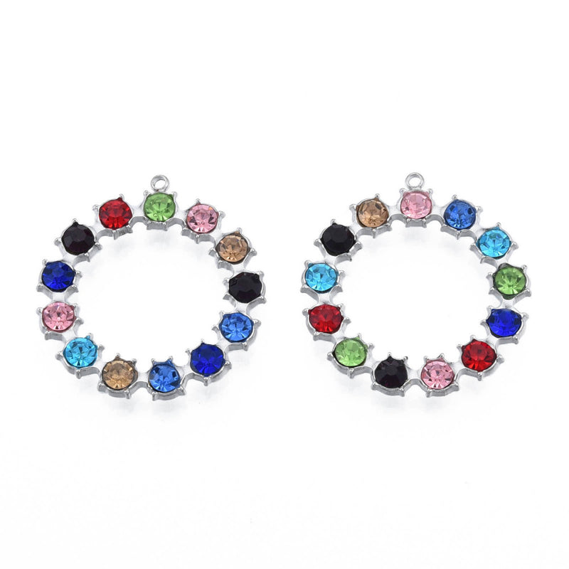 Ring med rhinestone, 304 rostfritt stål, 1 st, (13271)