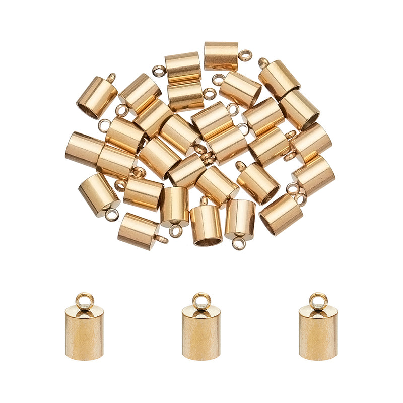 Ändhylsor, Rostfritt stål, guld, 5 mm, 2st, (13302)