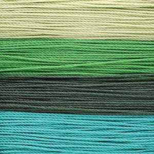 S-Lon pärltråd, Grön mix, 0,5 mm, 4*10 m, 1 st. (13339)