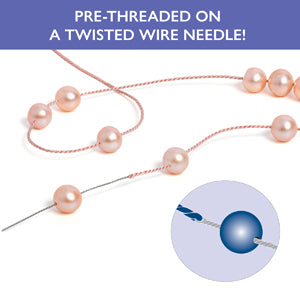 Silkestråd GRIFFIN Svart 0,8 mm, 2 m Pärlsilke med Nål för Smyckestillverkning (13356)