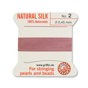 Silkestråd GRIFFIN, Rosa, 0,45 mm, 2 m, 1 st INKLUSIVE NÅL, (13349)