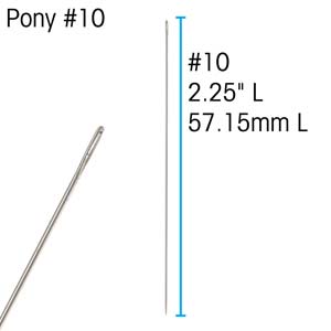 Pärlnål Pony #10, 57 mm, 6 st. (13357)