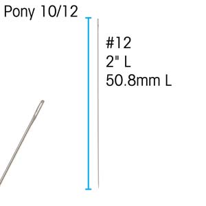 Pärlnål Pony #12, 50,8 mm, 6 st (13358)