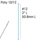 13358 Pärlnål Pony #12, 50,8 mm, 6 st.