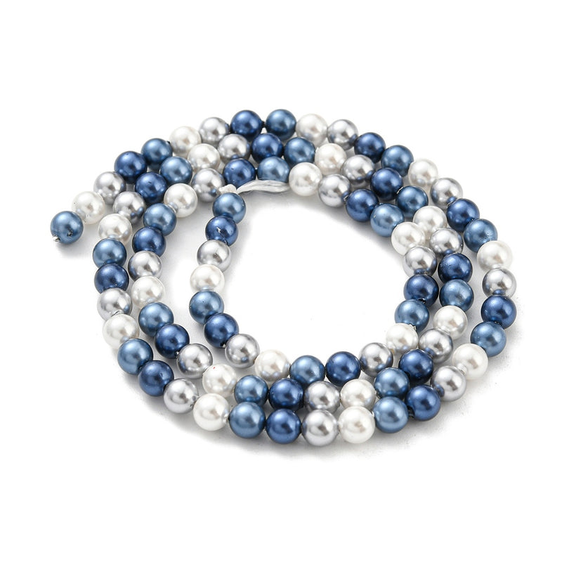 Snäckskalspärla, naturlig, 4 mm, 1 sträng (13389)