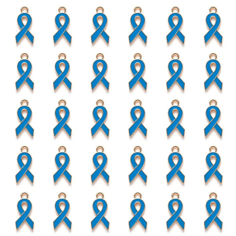 Emalj hänge, prostata cancer symbol, blå, 1 st, (13402)