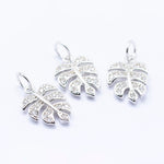 13465 Monstera  blad med Cubic Zirconia, 1 st