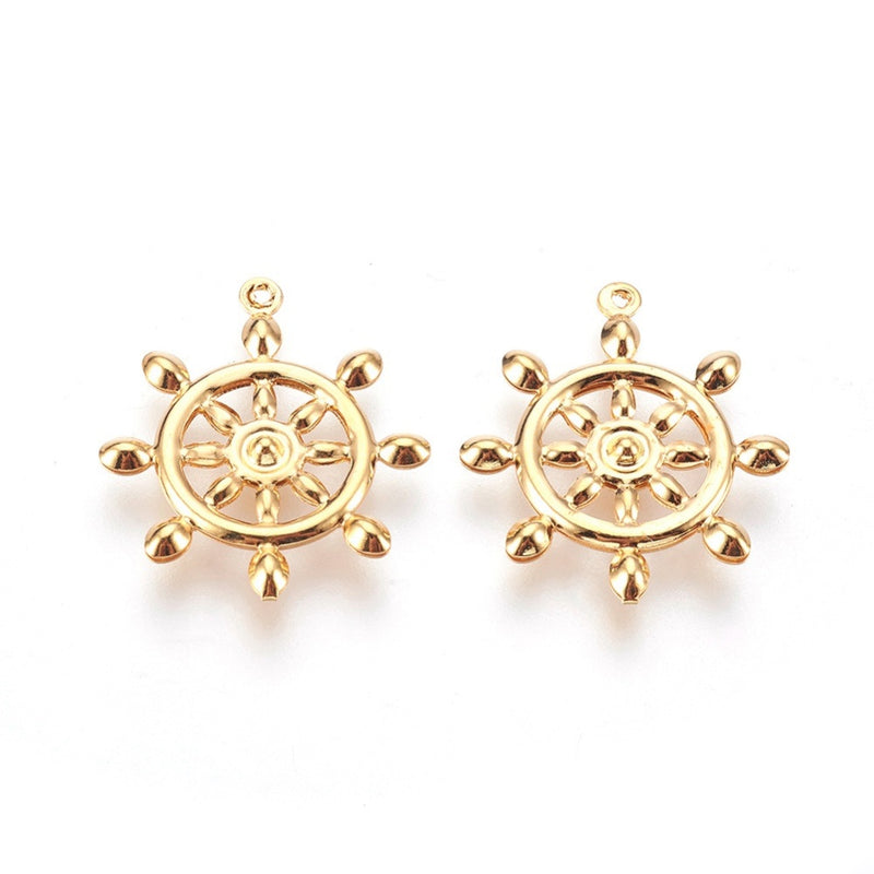 Hänge, Rostfritt stål, guld, 24x21x3 mm, 1st, (13468)