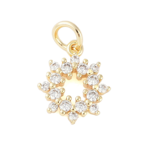 13516 Blomma med Cubic Zirconia, guld, 1 st