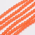 13566 Jade Malaysisk naturlig, orange, 6mm, 1 sträng