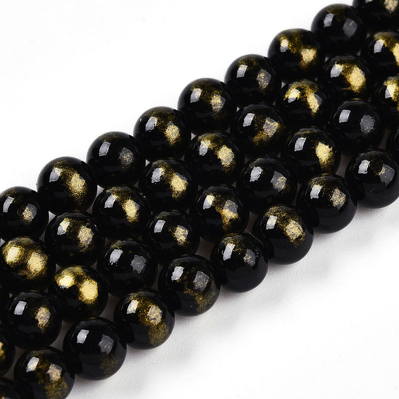 Jade Mashan, svart, 6 mm, 1 sträng, (13622)