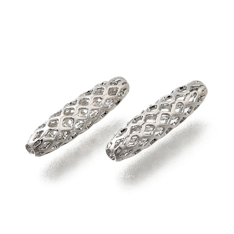 Pärla med hålmönster, 19x5 mm, 1 st , (13629)