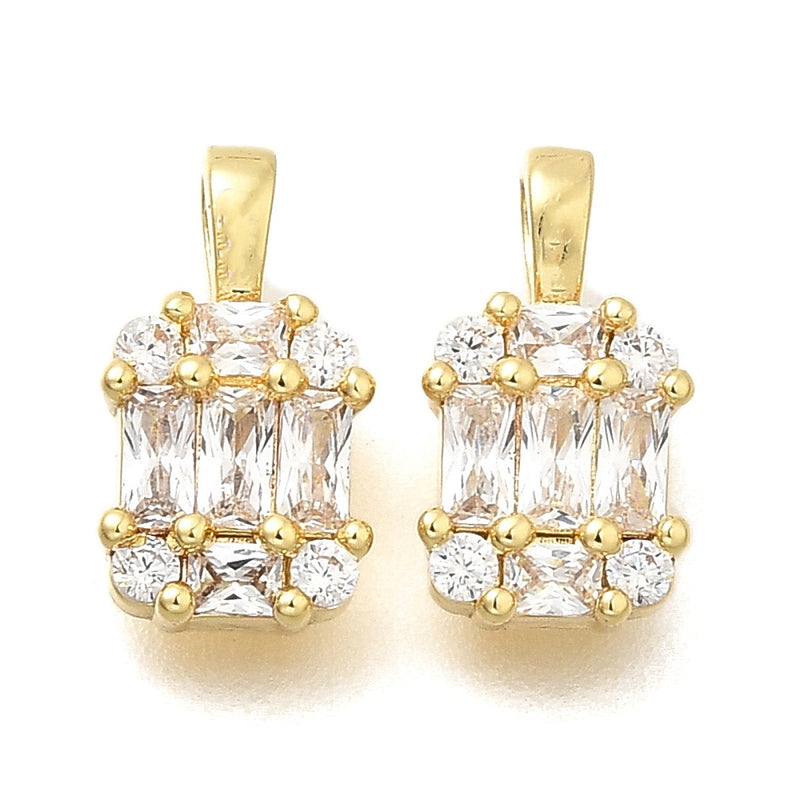 Hänge  med Cubic Zirconia, 18K guldpläterat, 6 mm, 1 st, (13645)