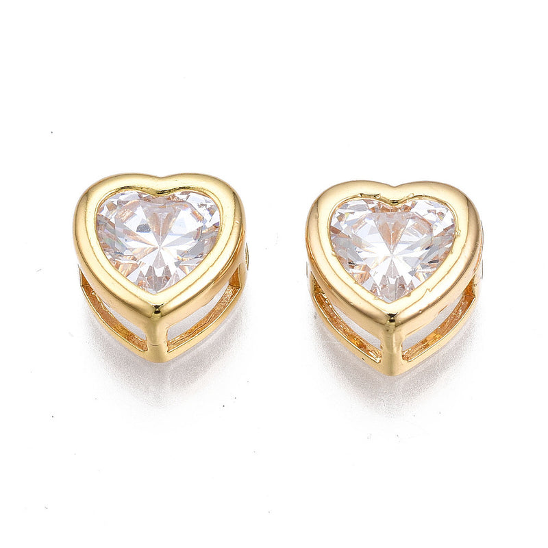 Hjärta, Cubic Zirconia , guld, 1 st, (13647)