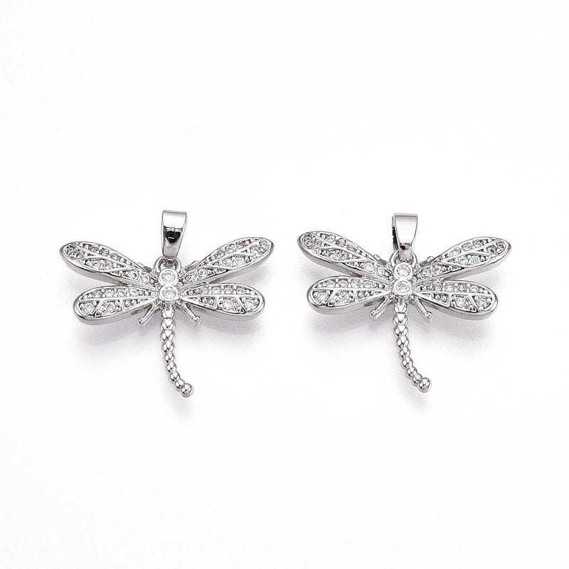 Trollslända med Cubic Zirconia, 1 st, (13682)