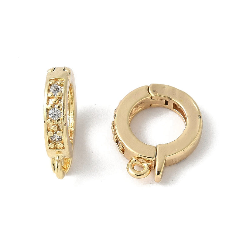 Hängfäste i Cubic Zirconia,  öppningsbart, guld, 1 st, (13684)