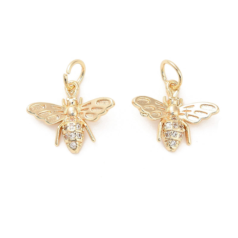 Bi med Cubic Zirconia, guld, 1 st, (13686)