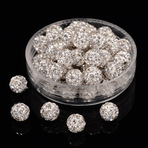 13703 Rhinestone pärla 6mm, vit,  1 st