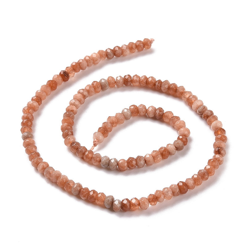 Jade Malaysisk, facetterad rondell,  1 sträng, (13719)