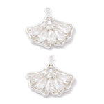 13741 Gingkoblad med Cubic Zirconia, 925 silver pläterat, 1st