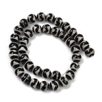 13745 Agat tibetansk DZI naturlig, tigermönstrad, 10mm,1 sträng