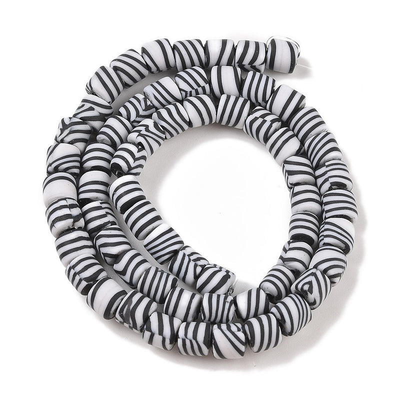 Tub polymerlera, zebra, 7x6 mm, 1 sträng (13748)