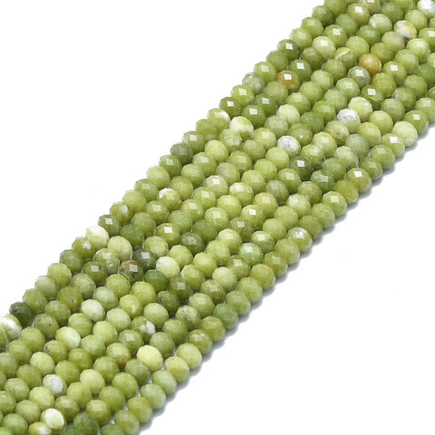 13751 Peridot, facetterad rondell, 1 sträng