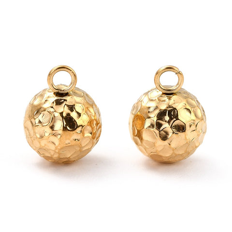 13754  Boll  med struktur, 304 rostfritt stål,18K guld pläterad, 11x8 mm,1 st