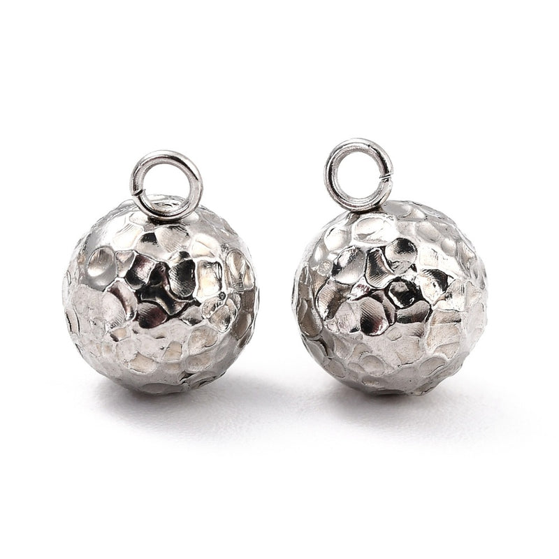 Boll  med struktur, Rostfritt stål, 11x8 mm, 1 st, (13755)