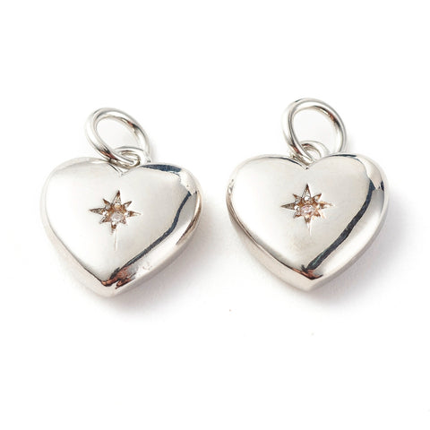 13757  Hjärta med Cubic Zirconia, 1 st