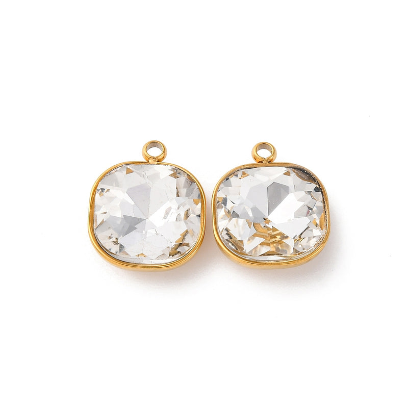 Hänge med Cubic Zirconia, 18K guldpläterat, 1 st, (13758)