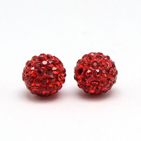 13762  Rhinestone pärla 6mm,röd,  1 st