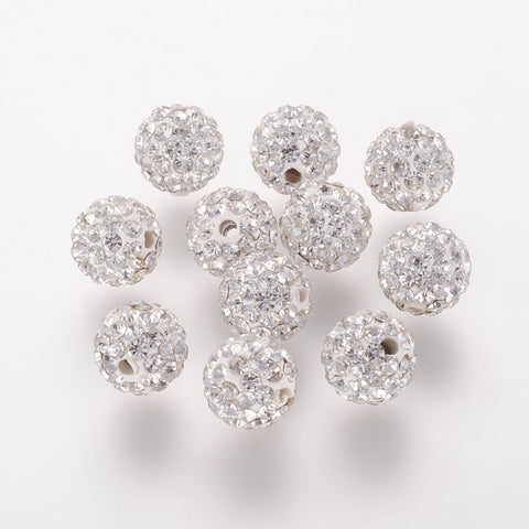 13763  Rhinestonepärla 8mm. vit
