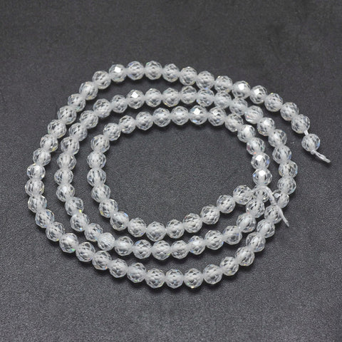 13781 Cubic Zirconia pärlor, 4 mm, 1 sträng