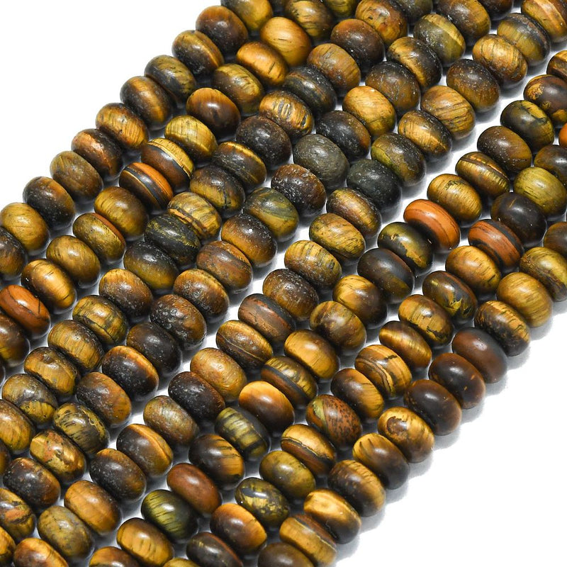 Tigeröga, frostad rondell, 8x5mm, 1 sträng (13798)