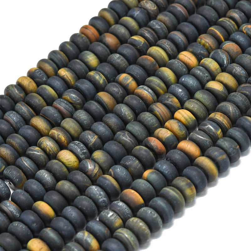 Tigeröga, matt rondell, 8x5mm, 1 sträng (13799)