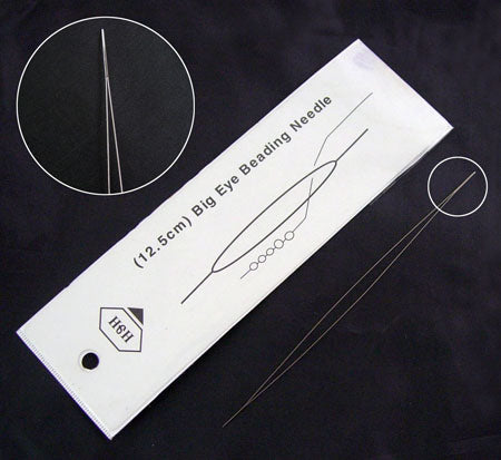 Pärlnål med stort hål, stål, 125x0,3 mm, 1 st (13816)