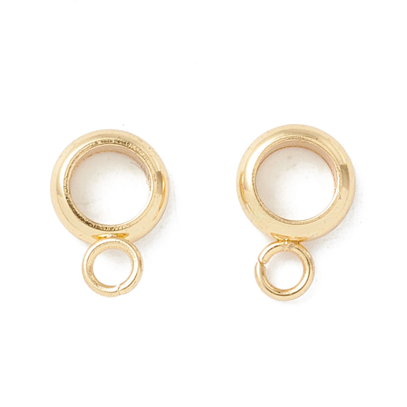 Slider med ring för hängande berlock, 201 rostfritt stål, 9x6 mm, guld, 1 st (13820)