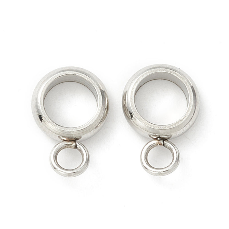 Slider med ring för hängande berlock, 201 rostfritt stål, 9x6 mm, 1 st (13821)