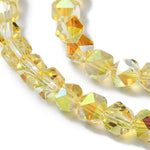 13824 Glas facetterad polygon, gul, 1 sträng