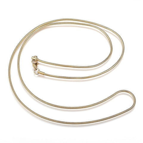 13825 Ormkedja, 304 rostfritt stål, guld,  76 cm, 1st