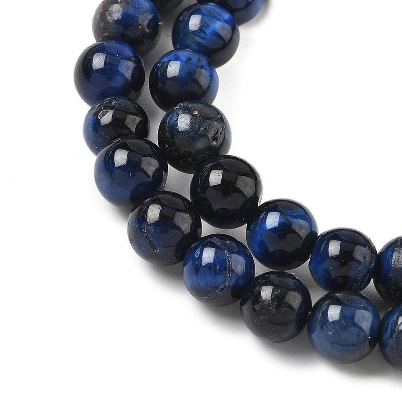 Tigeröga, naturlig, färgad, 6 mm, 1 sträng (13827)