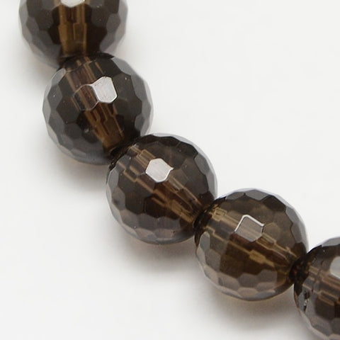 13828 Rök kvarts syntetisk, facetterad, 8mm, 1 sträng
