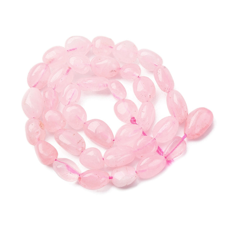 Rosenkvarts, nuggets, 10 mm, 1 sträng (13829)