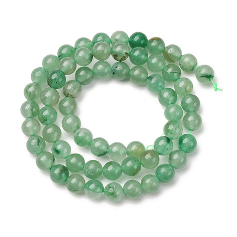 13832 Aventurine naturlig grön, 6,5mm, 1 sträng