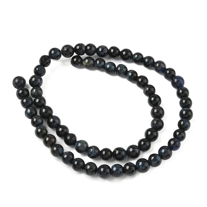 Tigeröga, svart, 6 mm, 1 sträng (13835)